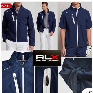 Ralph Lauren RLX CONVERTIBLE-Sleeve Waterproof Navy Golf Jacket Small NWT